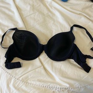 Weightless mesh demi cup skims bra onyx